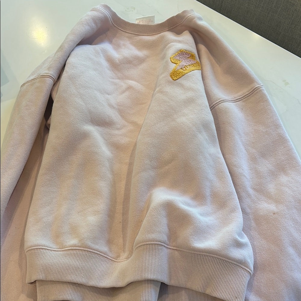 Pink Starfit Sweatshirt With Yellow Lightning bolt